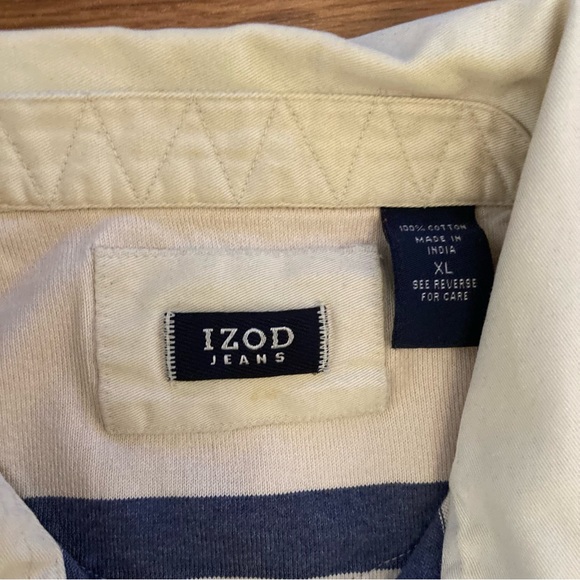 Vintage Retro Izod Rugby Shirt Men’s XL Striped - Picture 4 of 11